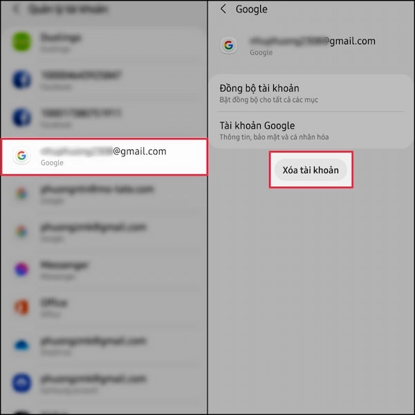Xóa tài khoản Google đang đăng nhập vì nó có thể đã bị lỗi