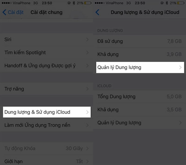 Giải phóng dung lượng bộ nhớ iPhone