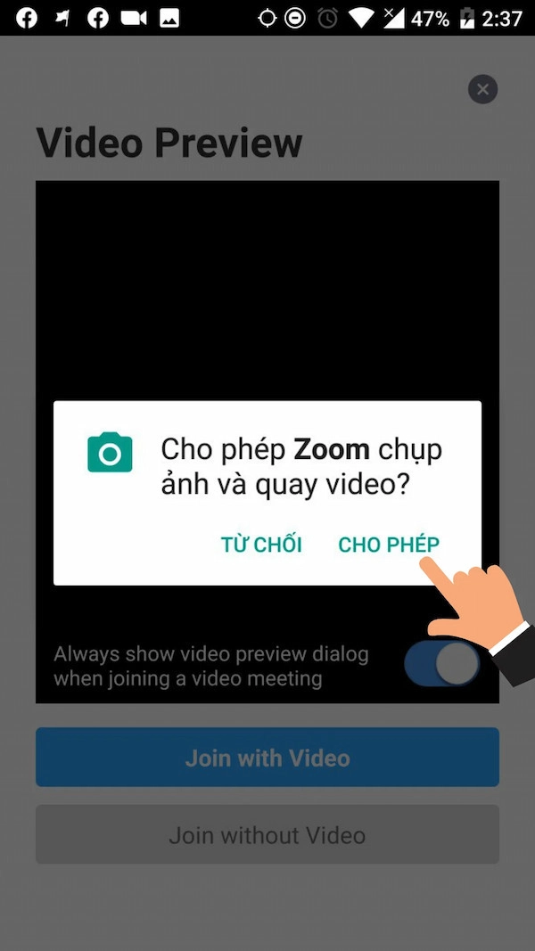 Cho phép Zoom chụp ảnh và quay video