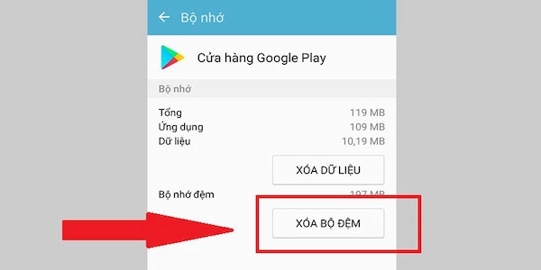 Xóa bộ nhớ đệm của ứng dụng