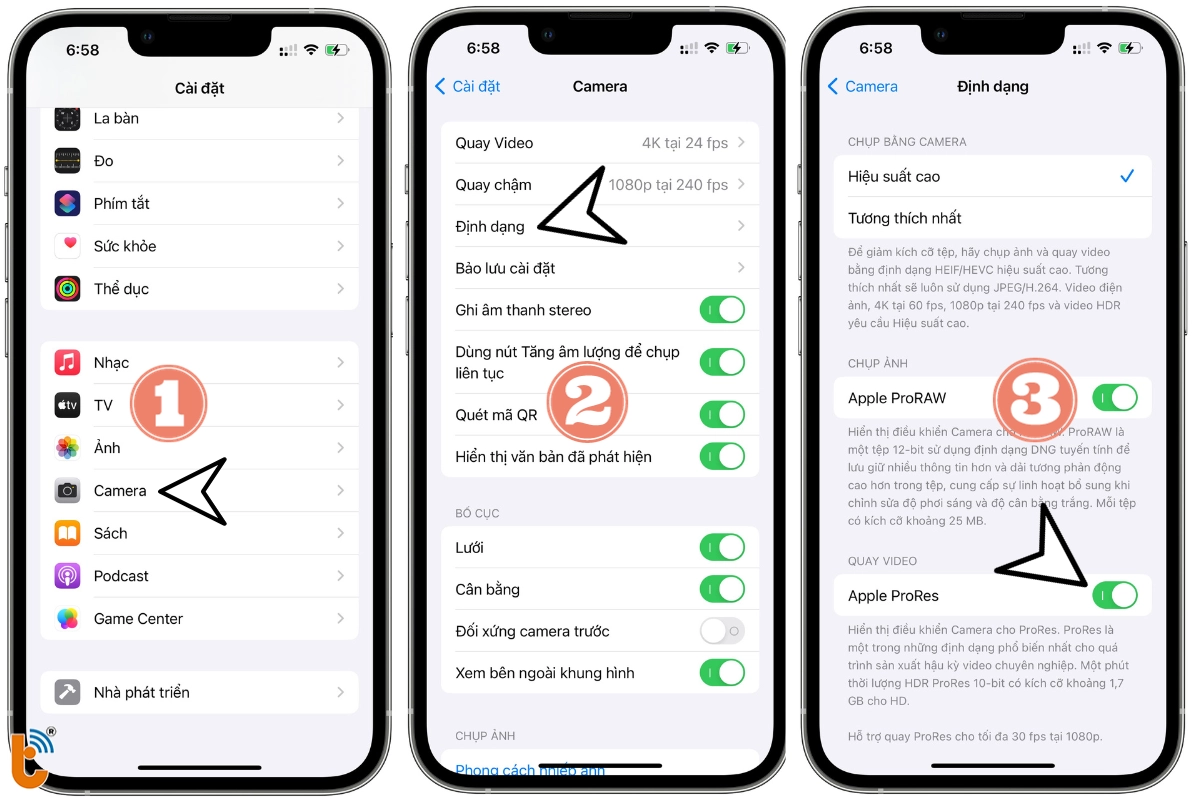 Cách bật ProRes trong iPhone