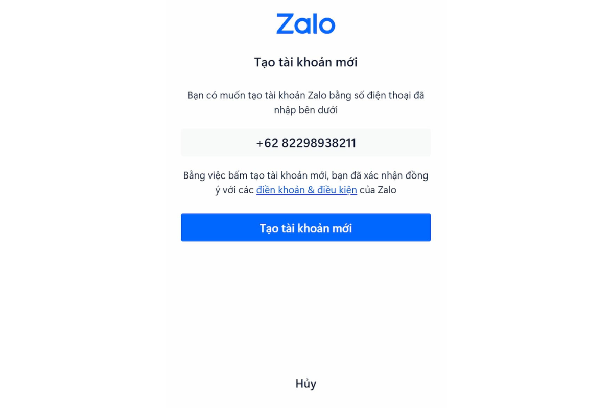 đăng ký tài khoản Zalo không cần số điện thoại bằng SMSPool 4