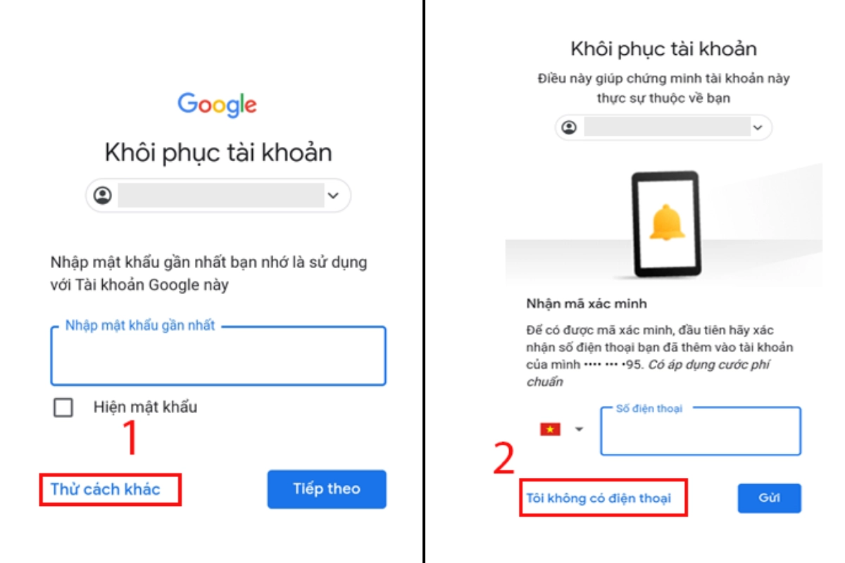 Cách khôi phục khác