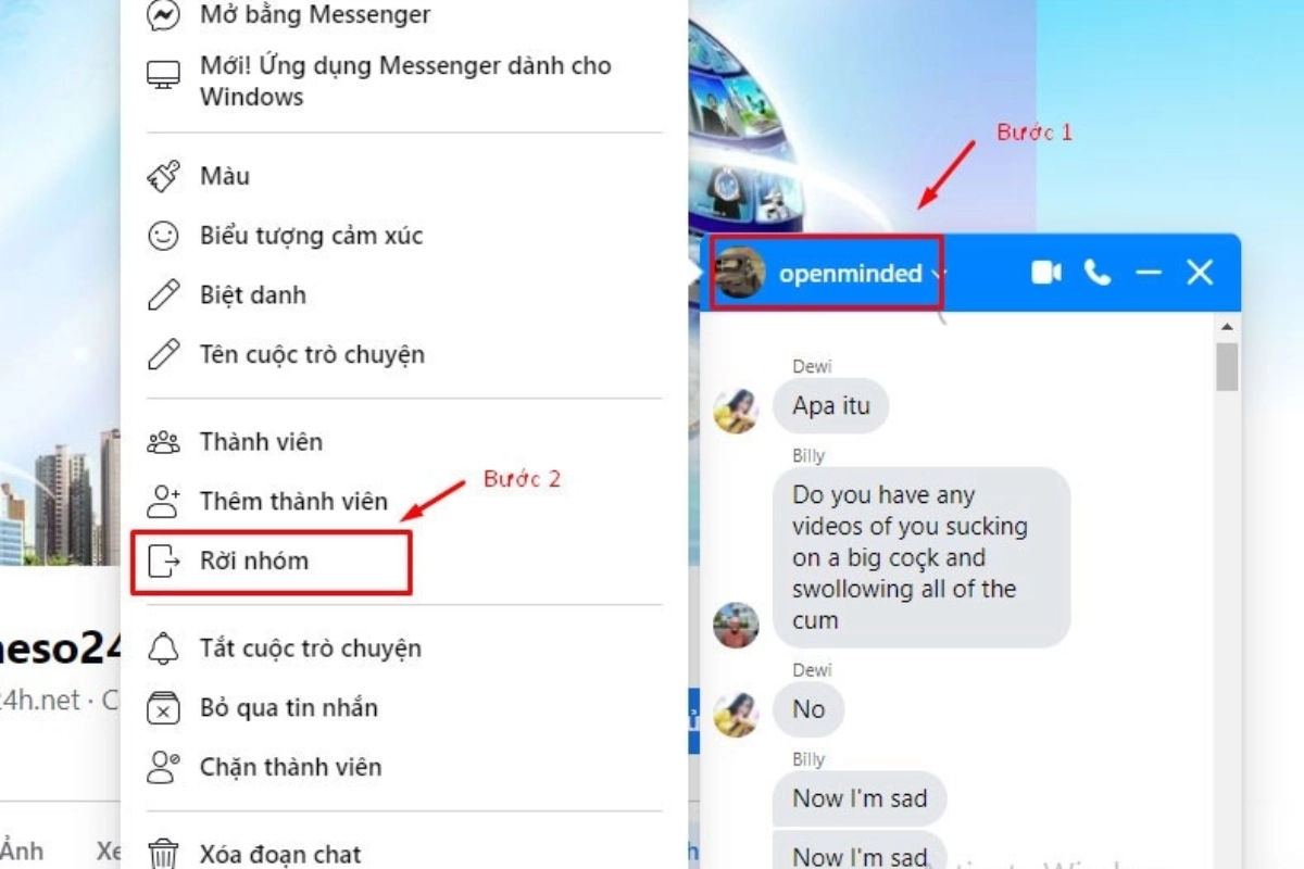 Thoát khỏi nhóm chát messenger