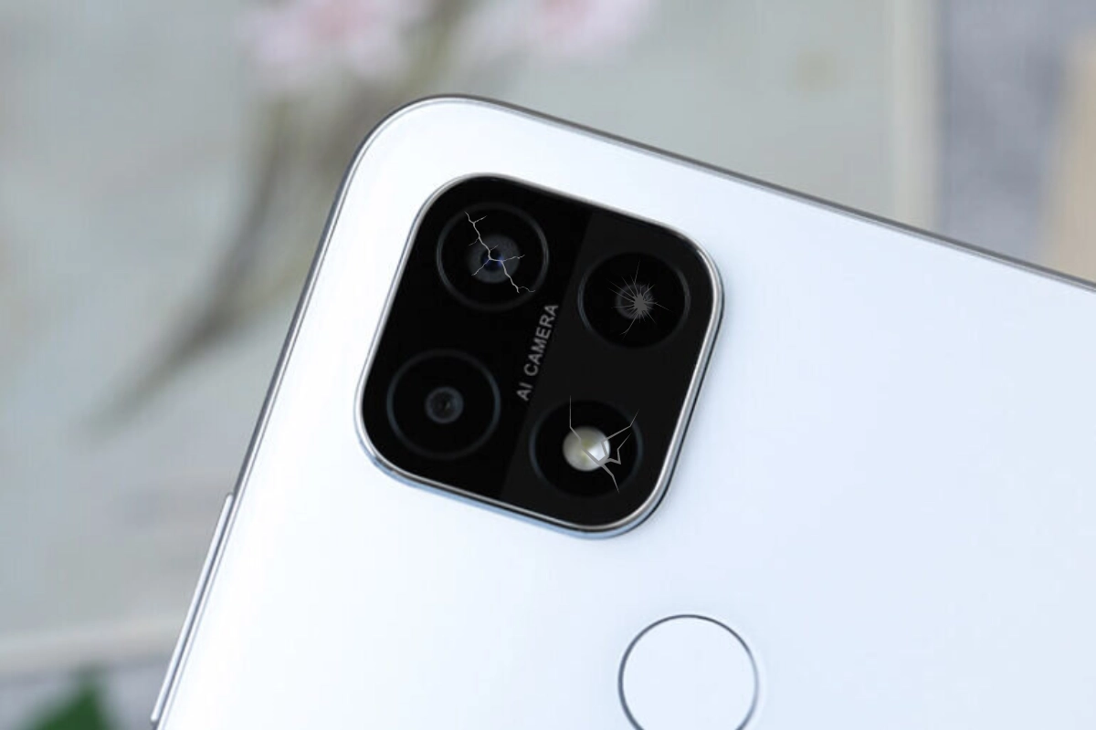 Camera Oppo A15 bị nứt, vỡ