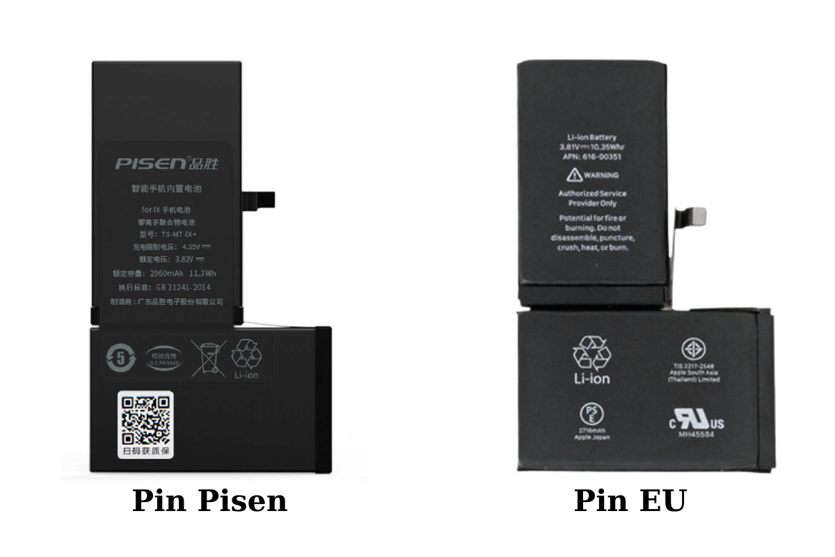 Hai loại pin được dùng để thay pin iPhone X