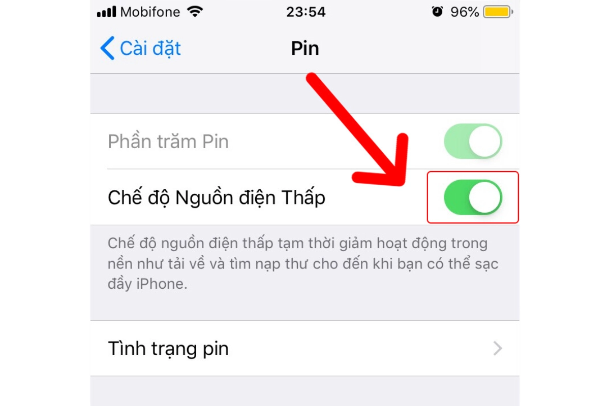 Lạm dụng chế độ nguồn điện thấp gây hỏng pin