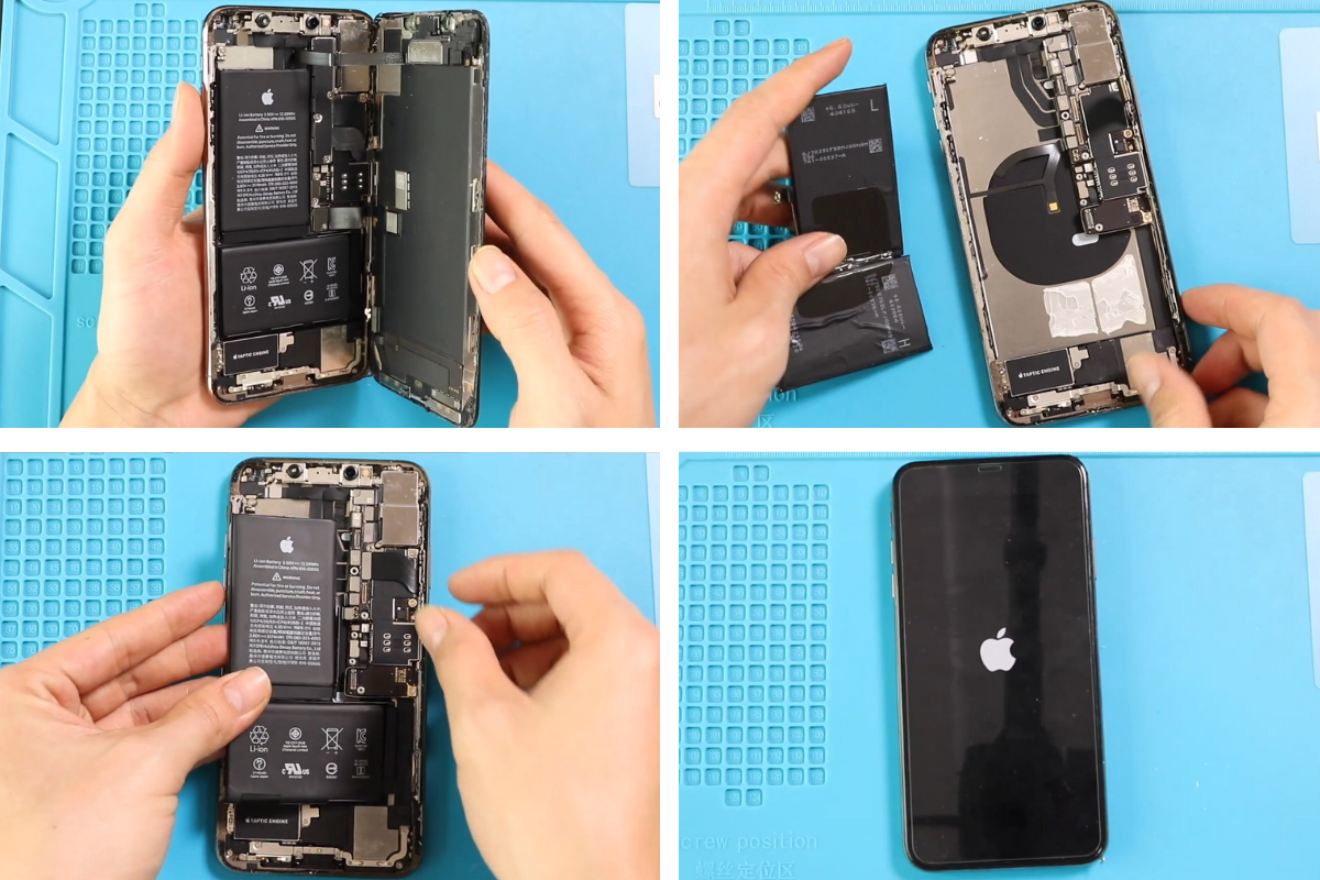 quy trình bung máy và thay pin iPhone Xs Max