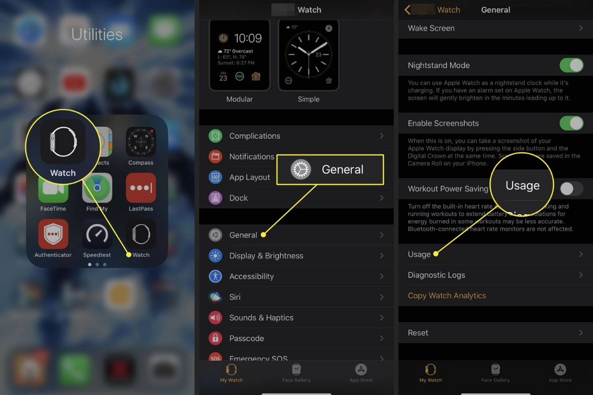 Cách kiểm tra pin bằng ứng dụng Watch trên iPhone
