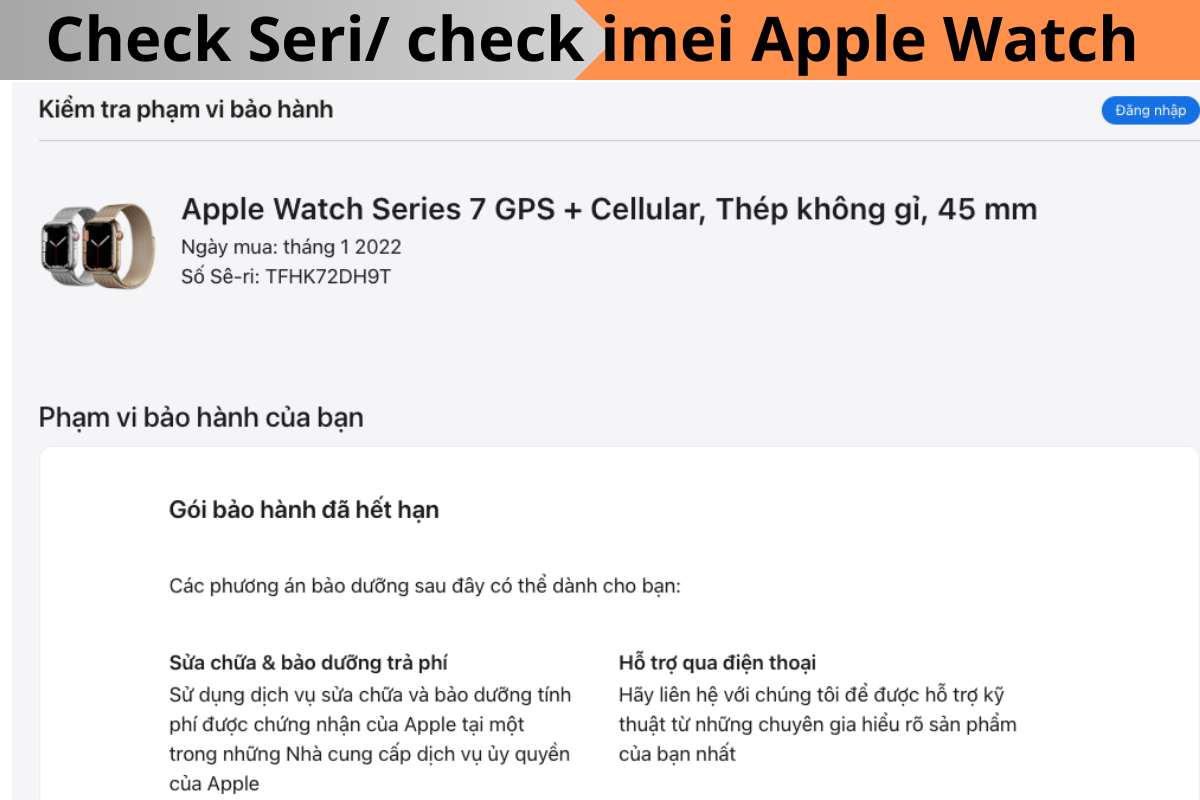 Check imei/Seri Apple Watch