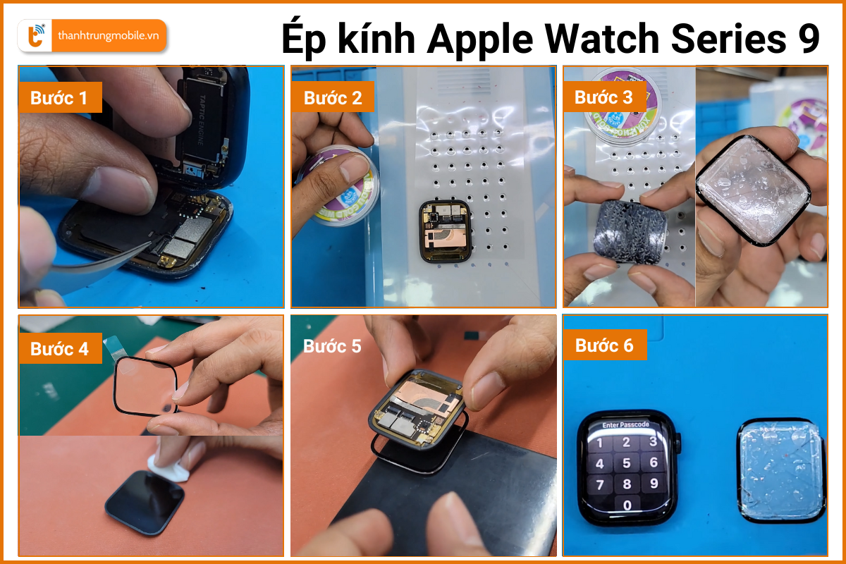 Dịch vụ thay mặt kính Apple Watch Series 9/Ép kính Apple Watch Series 9