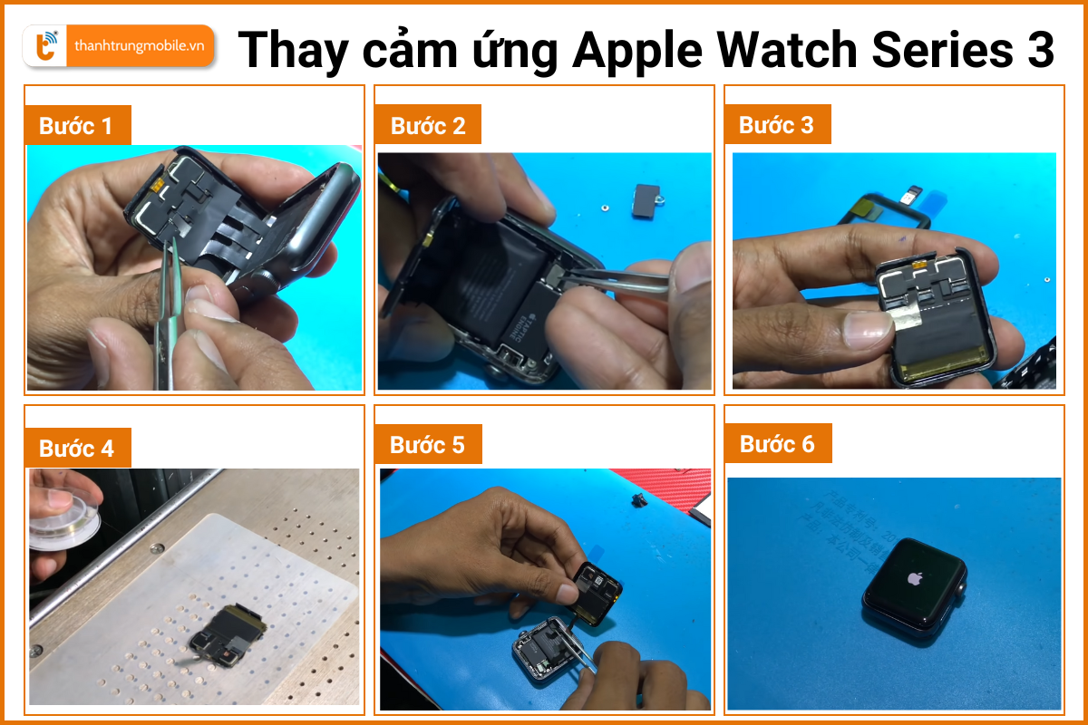 Quy trình thay màn hình cảm ứng Apple Watch Series 3
