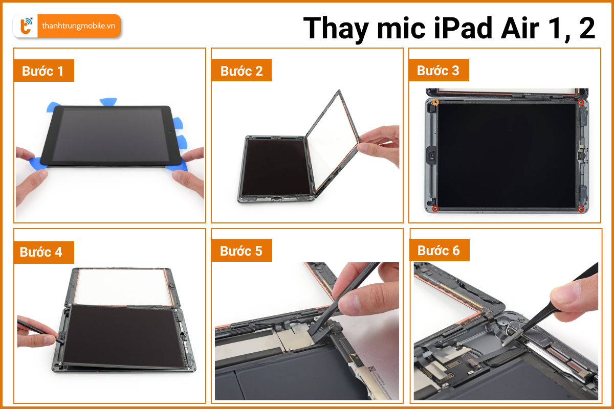 Quy trình thay mic iPad Air 2, Air 1