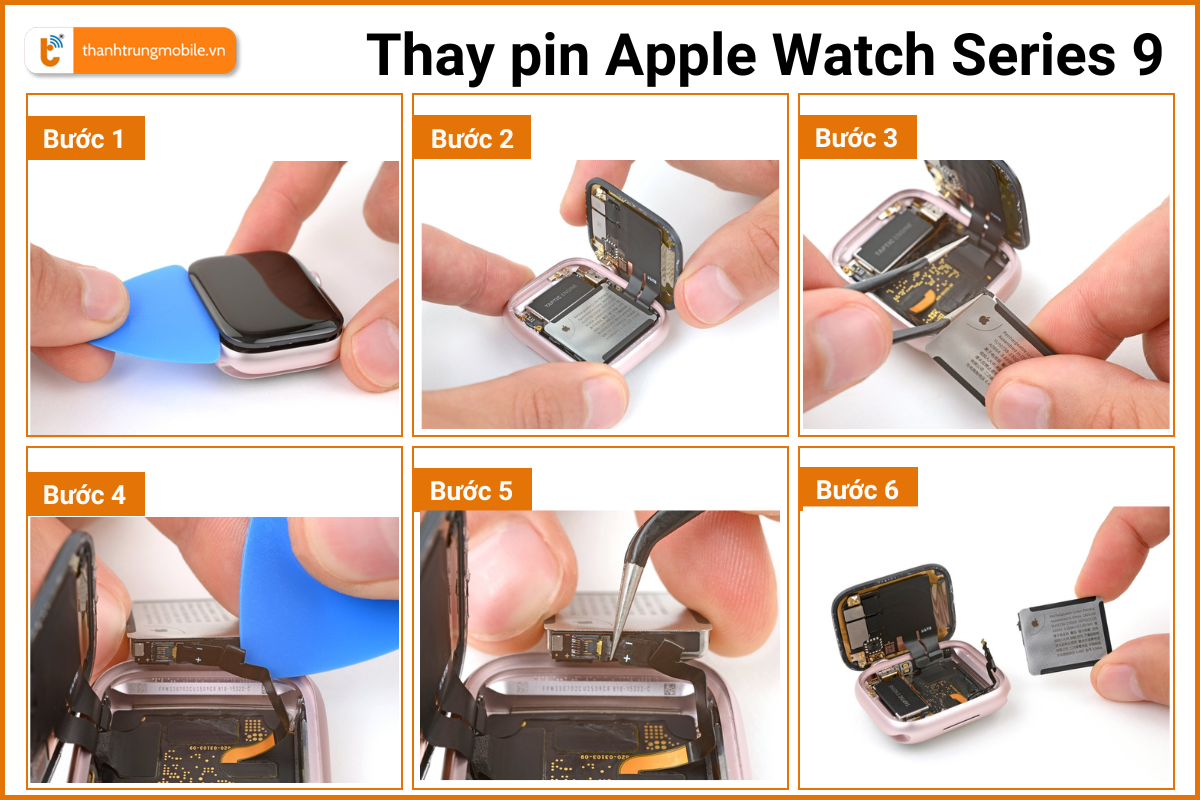 Quy trình thay pin Apple Watch Series 9