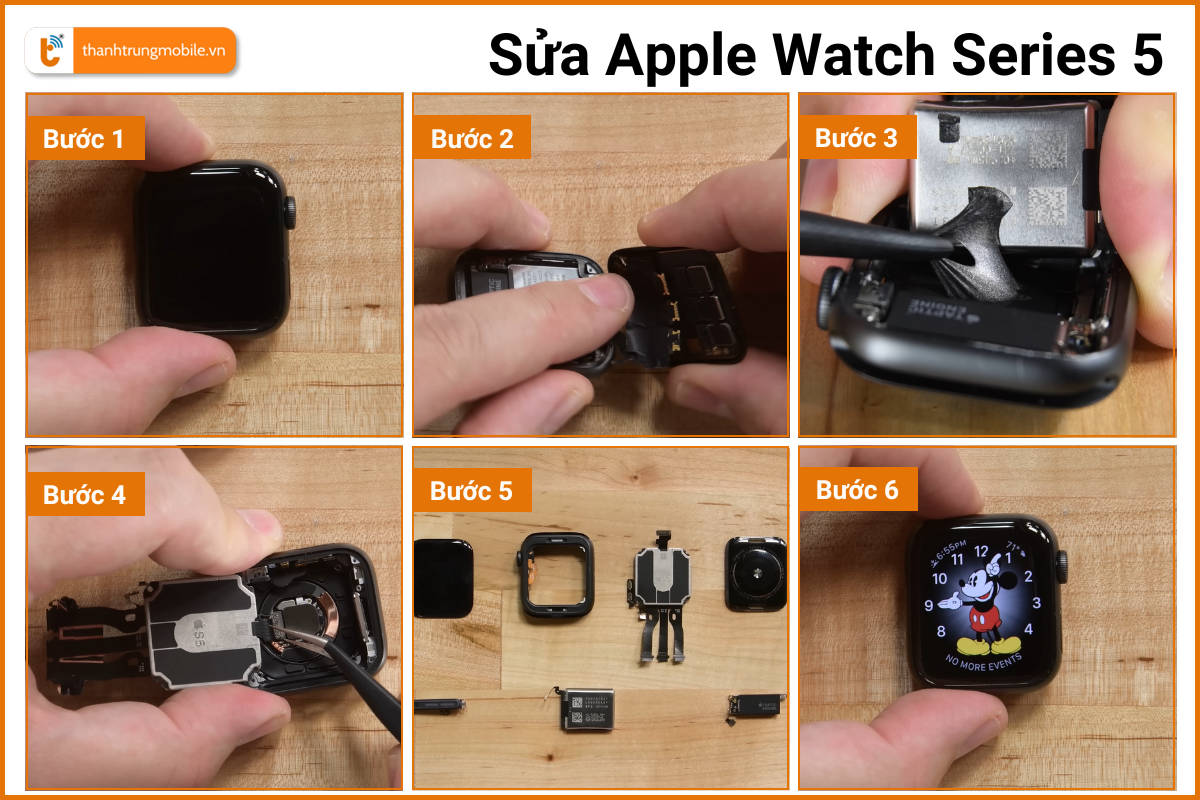 Quy trình sửa chữa Apple Watch S5 an toàn
