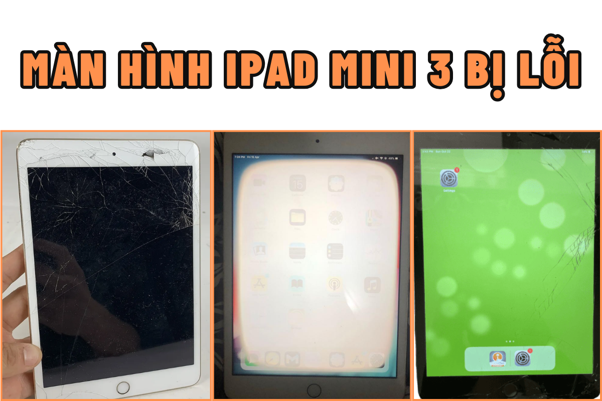 màn hình ipad mini 3 bị lỗi