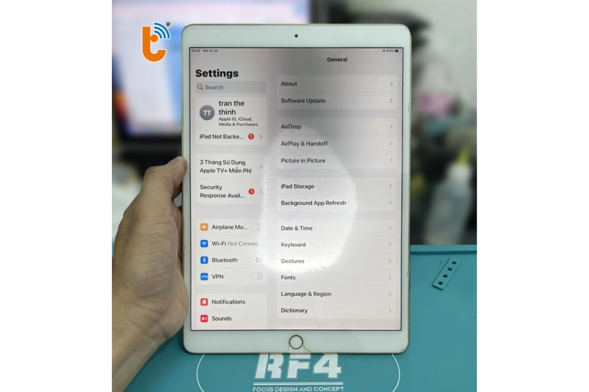 phản quang iPad Air 2 bị lỗi