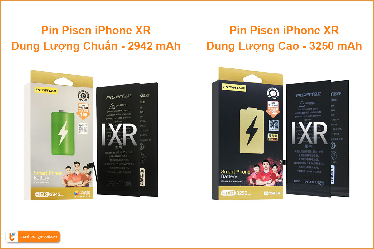 Các loại Pin Pisen iPhone XR