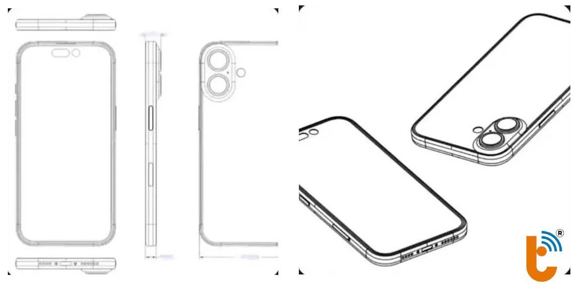 Bản vẽ thiết kế của iPhone 16 
