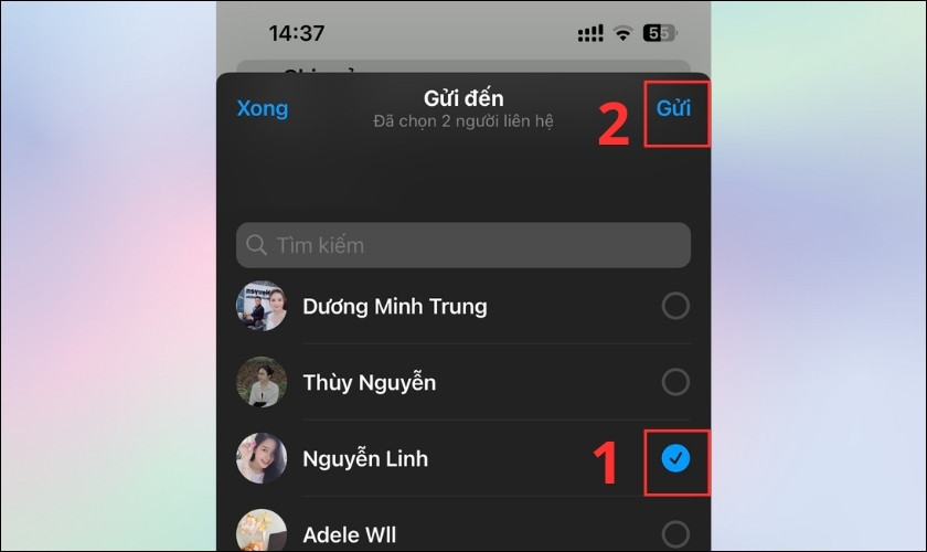 Nhấn Gửi
