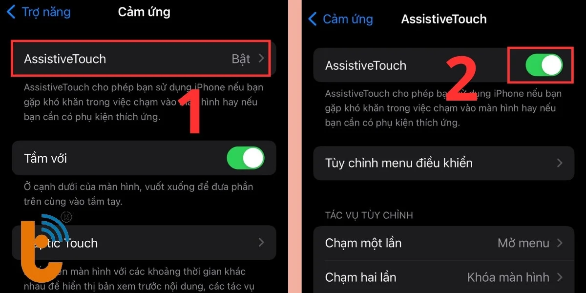 Bật tính năng AssistiveTouch