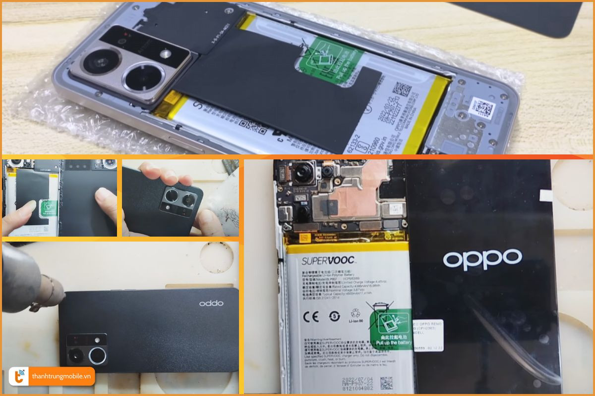 Các bước tháo máy và màn hình Oppo Reno 7 - Thành Trung Mobile