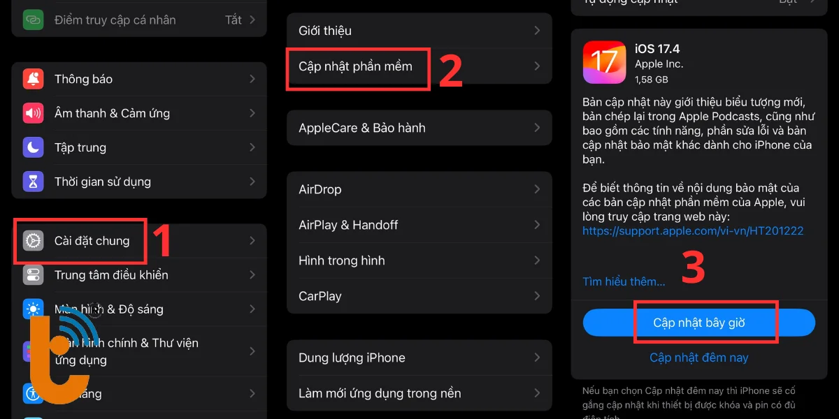 Cập nhật iOS lên phiên bản mới nhất