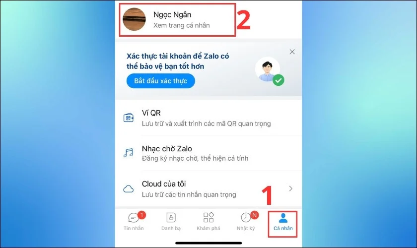 Chọn vào Xem trang cá nhân