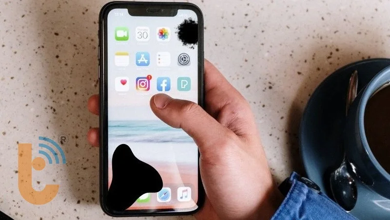 Hình 3: Màn hình iPhone XS có đốm đen/ điểm chết