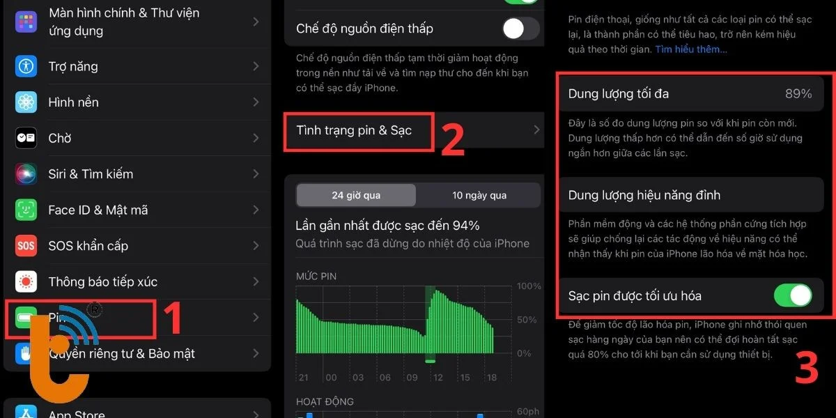 Kiểm tra trực tiếp trên cài đặt iPhone