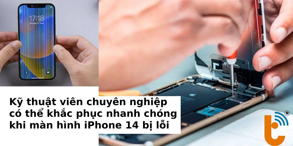 các lỗi màn hình iPhone 14 đều có thể được khắc phục dễ dàng bởi đội ngũ kỹ thuật viên chuyên nghiệp. 