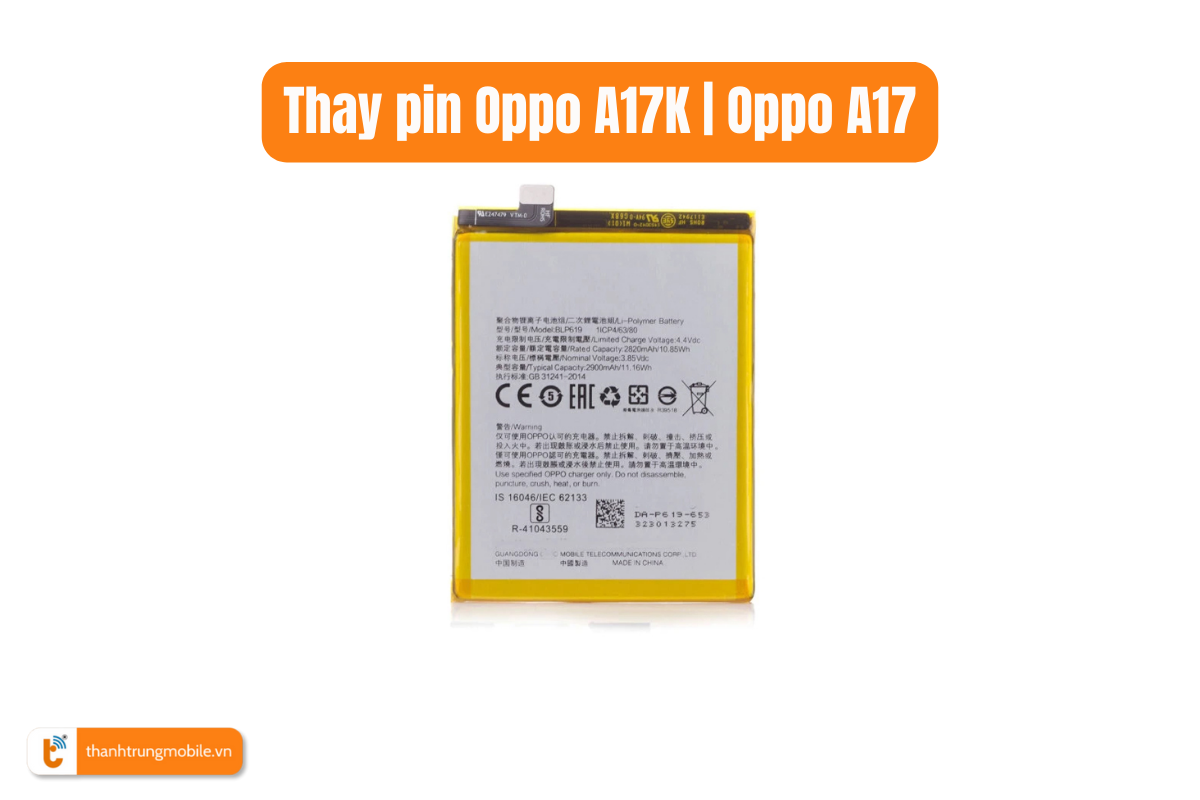 pin Oppo A17K