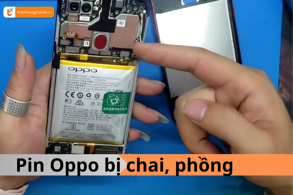 Pin điện thoại Oppo bị phồng