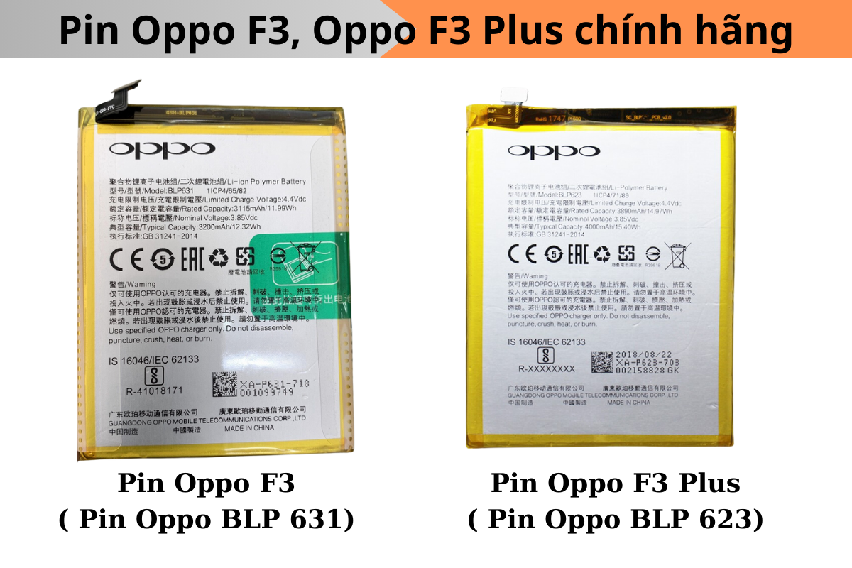Pin Oppo F3, Oppo F3 Plus