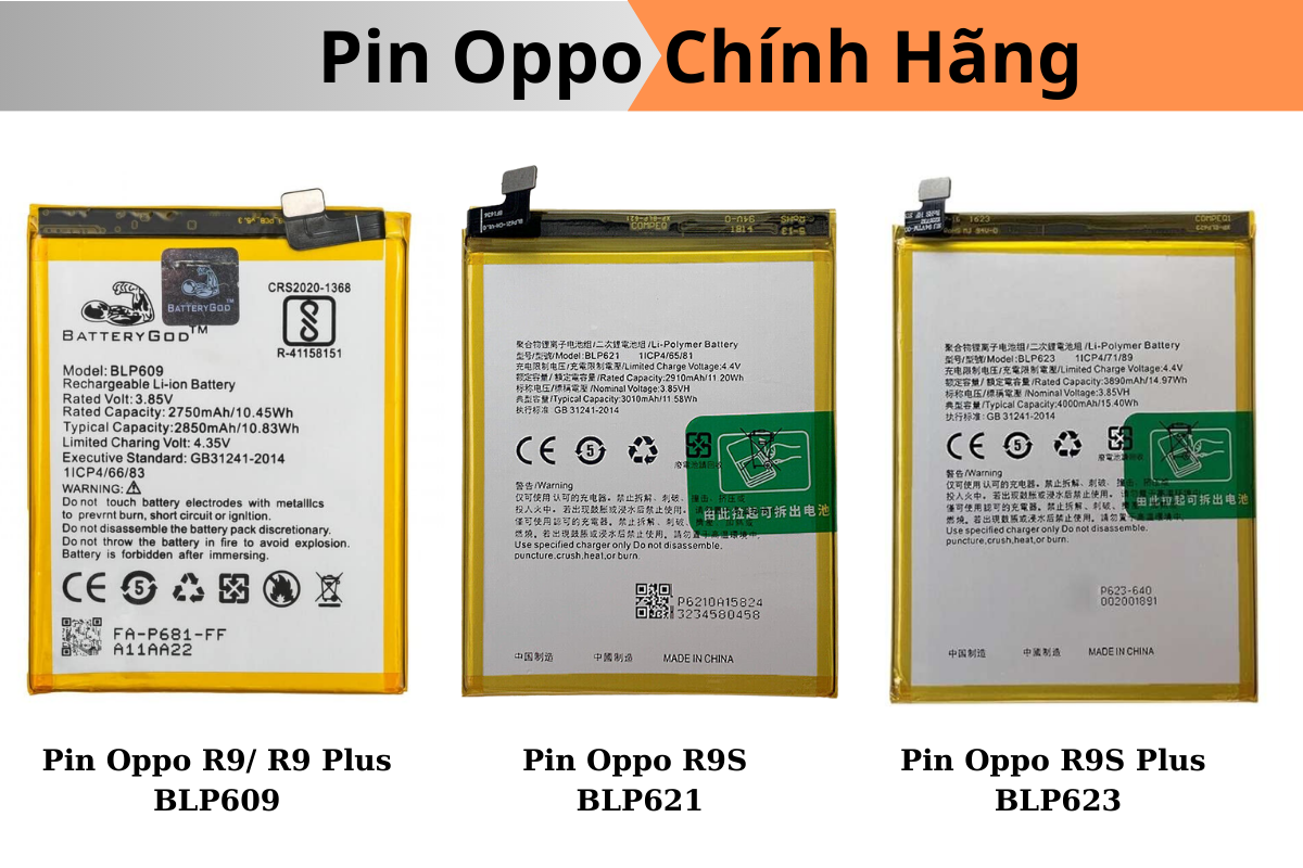 Pin Oppo R9S, R9S Plus chính hãng