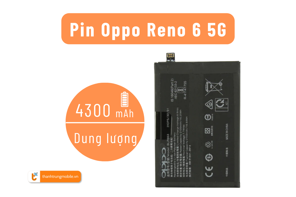 Pin Oppo Reno6 5G giá rẻ HCM