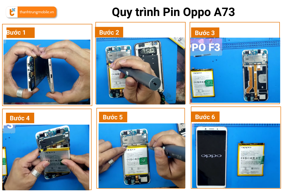 Quy trình thay pin Oppo A73