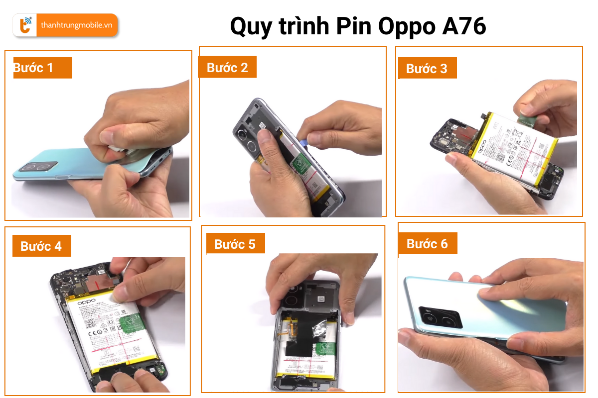 Quy trình thay Pin Oppo A76