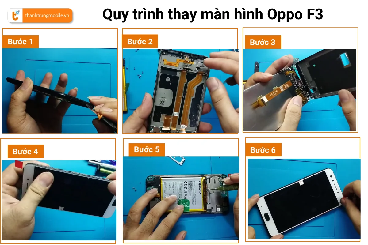 Quy trình thay màn hình Oppo F3