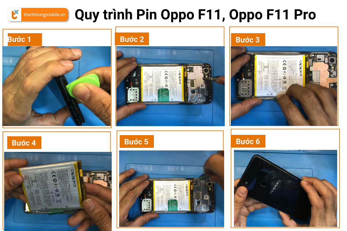 Quy trình thay pin Oppo F11