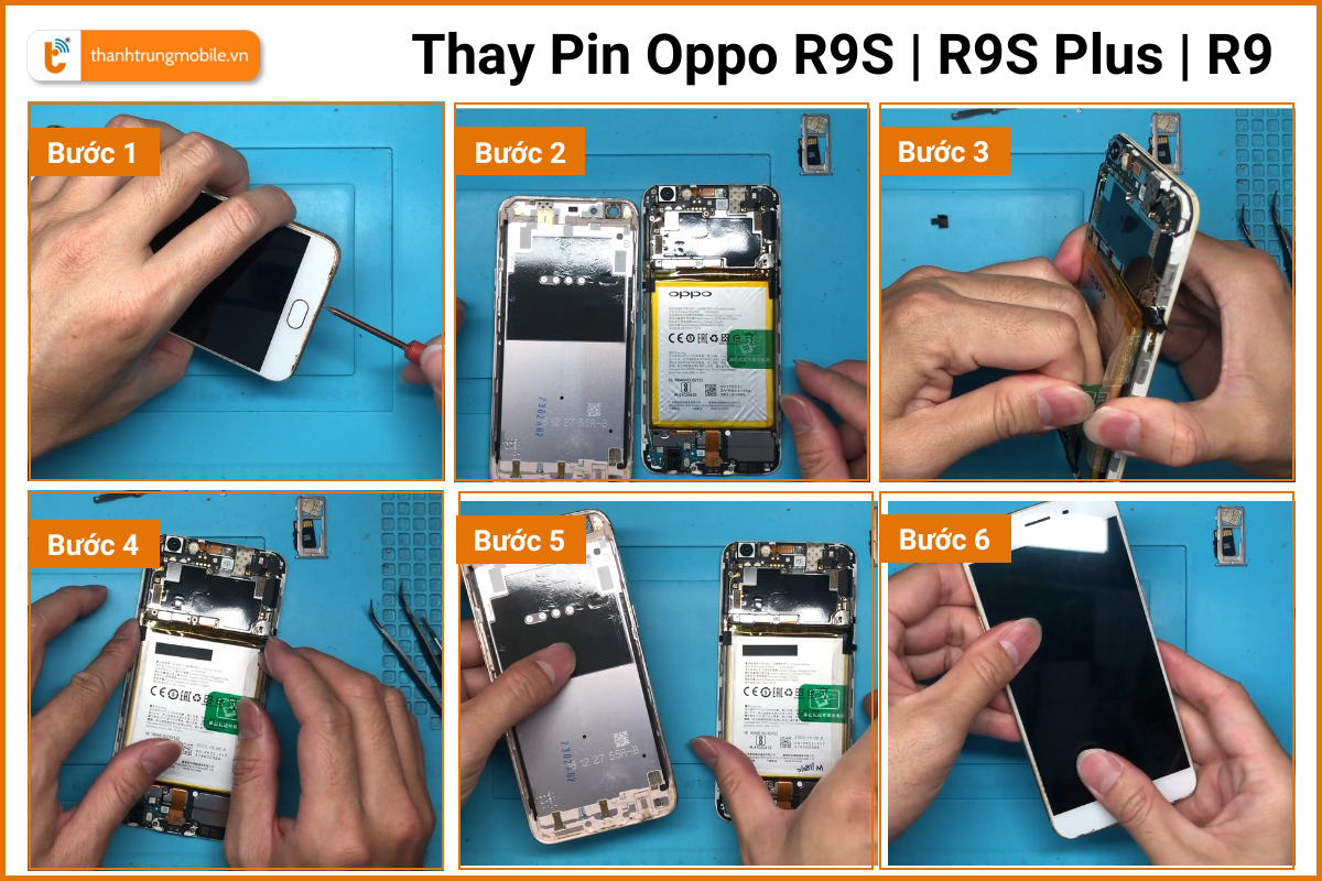 Quy trình thay Pin Oppo R9S