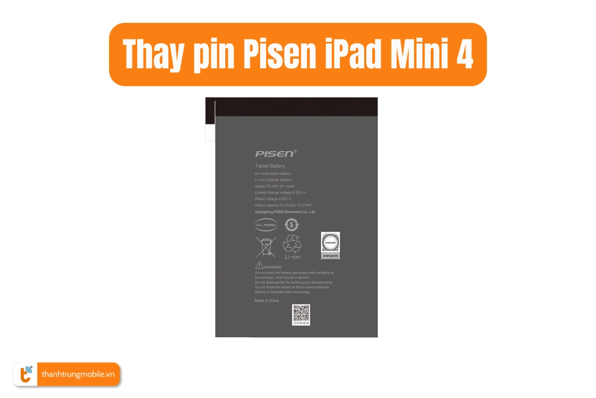 Thay pin iPad Mini 4 Pisen