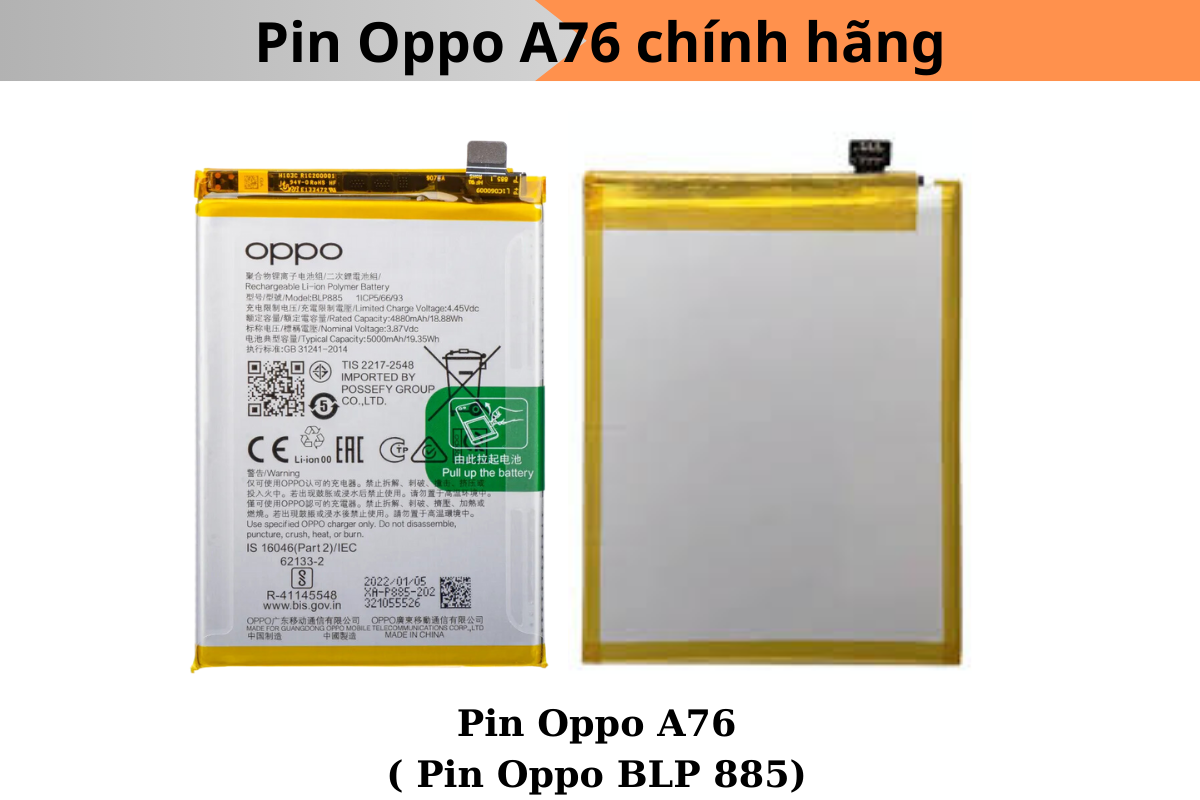 Pin Oppo A76 chính hãng