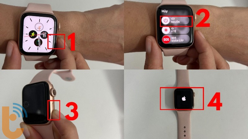Các bước khởi động lại Apple Watch