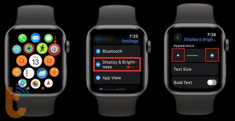 Các bước giảm độ sáng màn hình Apple Watch Series 5