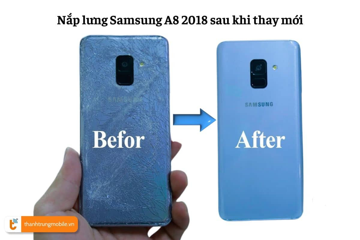 dấu hiệu cần thay nắp lưng Samsung A8 2018 mới