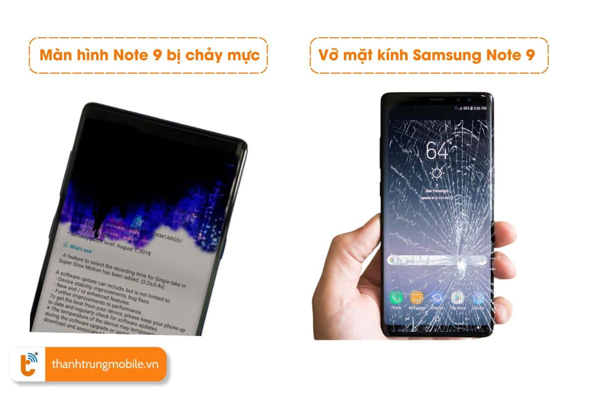 Khi nào cần thay màn hình, mặt kính Samsung Note 9