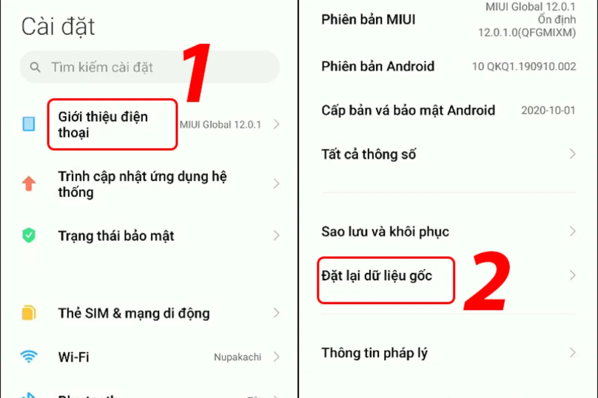 Khôi phục cài đặt gốc Xiaomi