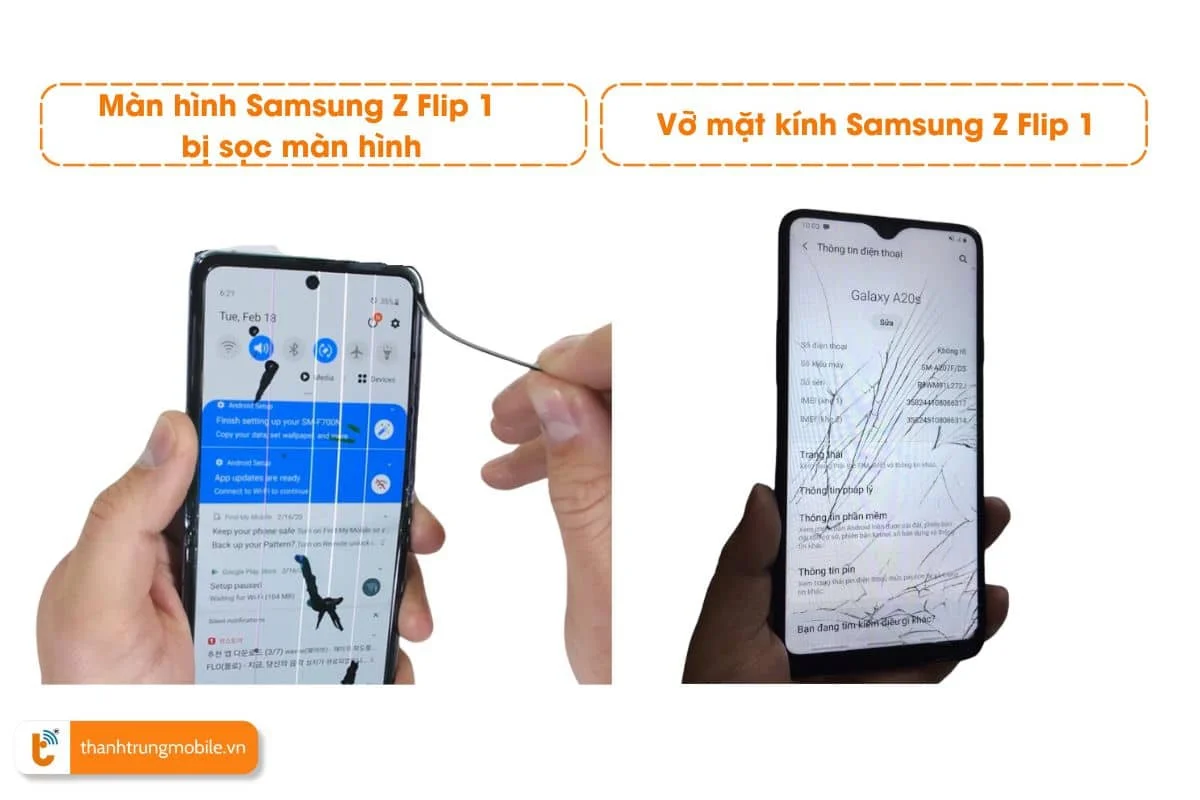 Phân biệt thay màn hình và ép kính Samsung Z Flip 1