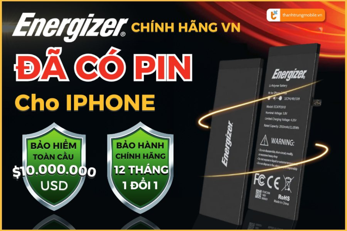 Pin Energizer iPhone đạt chuẩn quốc tế
